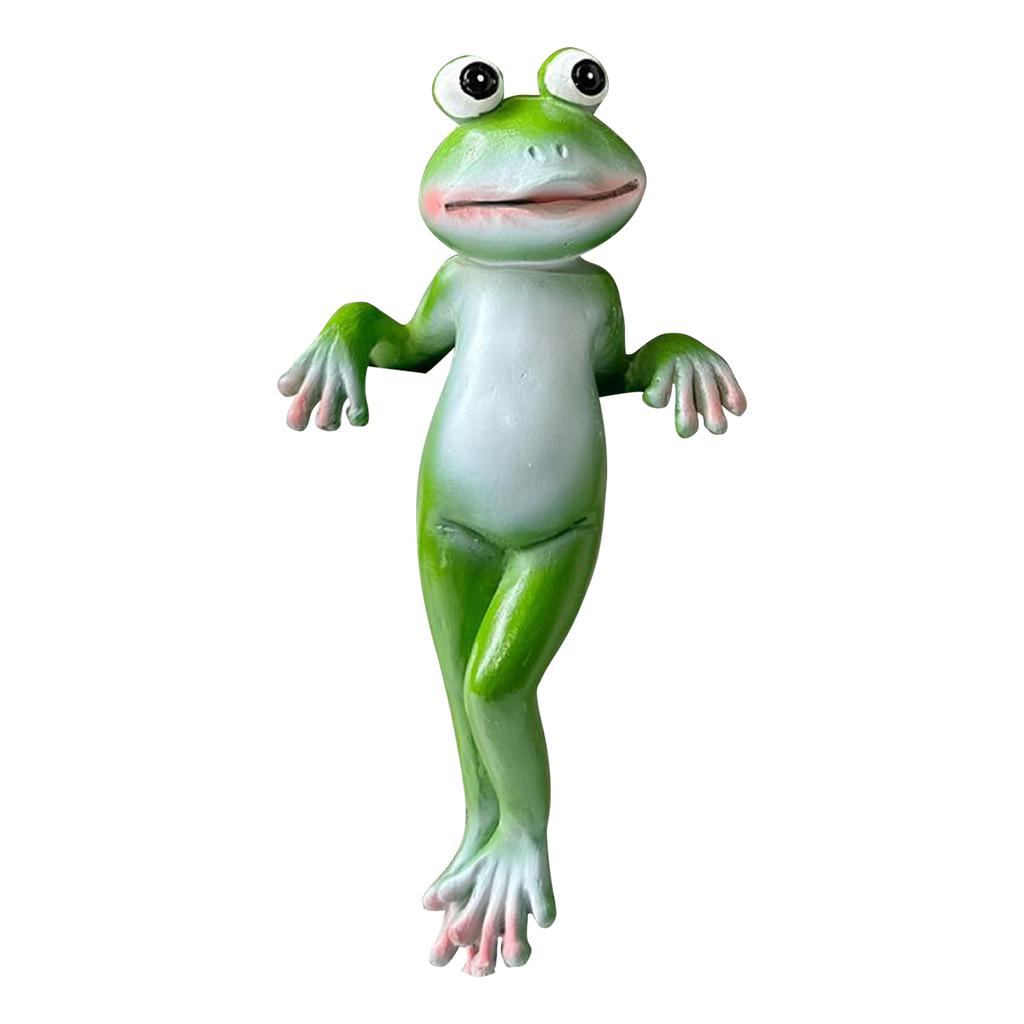 Resin Frog Sculpture Cute Climbing Frog Figurines Flower Pot Hugger for Plant Lovers Yard Patio Lawn
