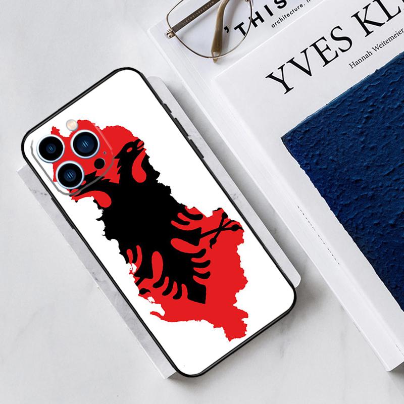 Albania Flag Eagle Case For iPhone 17 Air 15 14 13 12 11 16 Pro Max Mini 16 15 Plus 16e Funda Silicone Cover