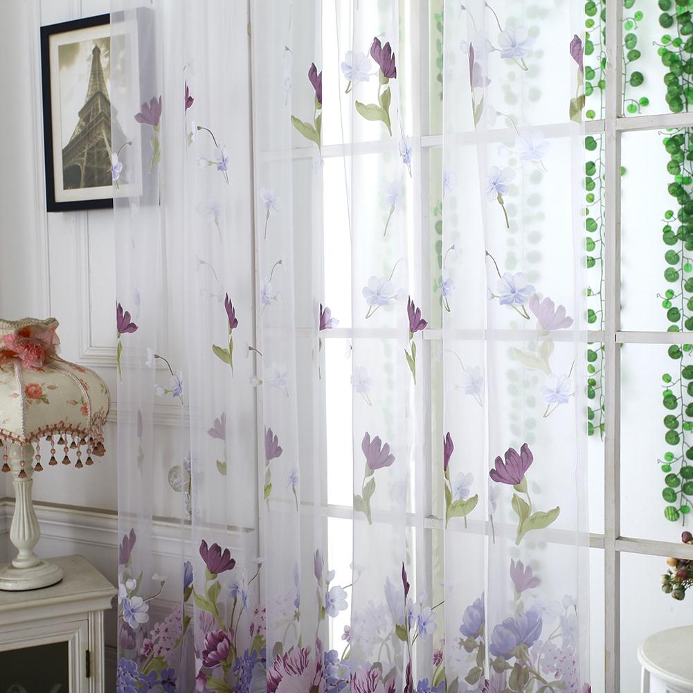 Peony Цветочная домашняя спальня Тулле Фахион Drape Панель Voile Valance – купить по низким ценам в интернет-магазине Joom