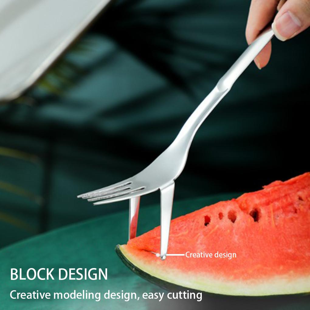 Fork Slicer Stainless Watermelon Slicer Fork Food Dessert Serving Tool Kitchen Supplies
