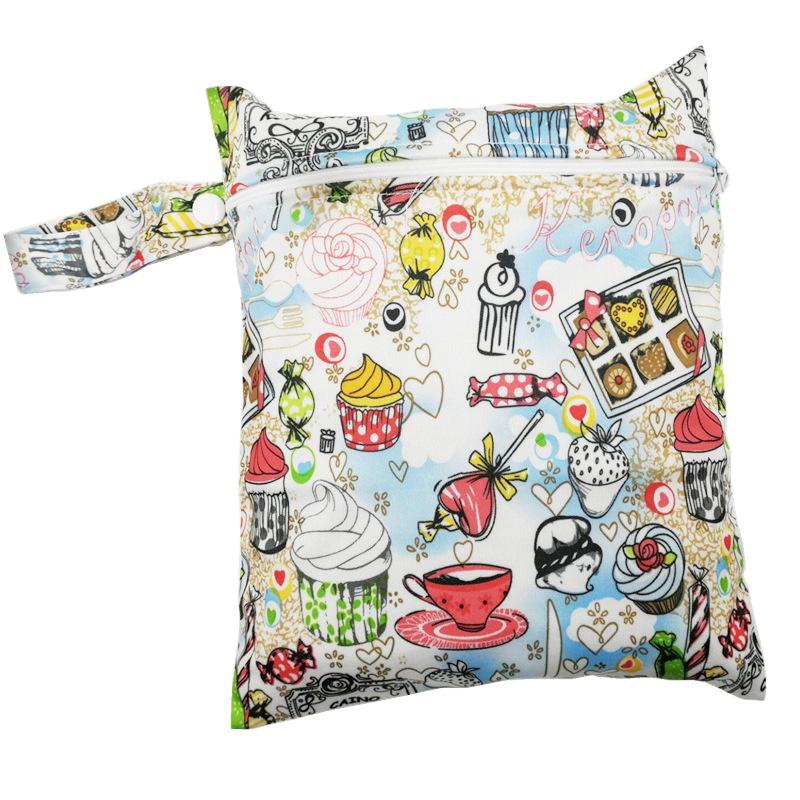20x25CM Cartoon Print Waterproof Storage Bag - Single Pocket, Wet/Dry, for Baby Stroller