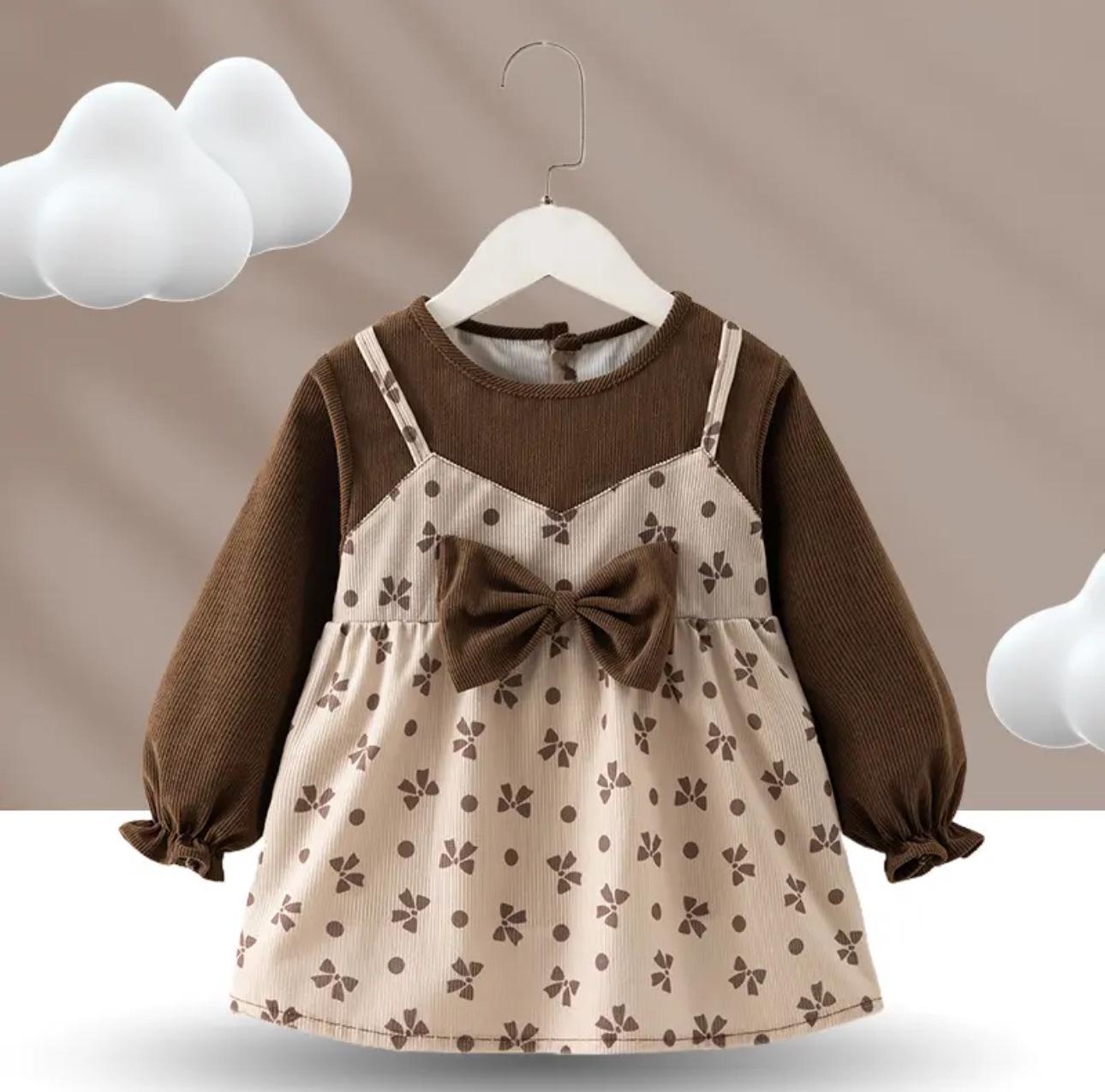 Baby Girls  Waterproof Reversible Coverall Bib - Autumn/Winter Princess Dress Style Size 90 (Height 60-80cm)