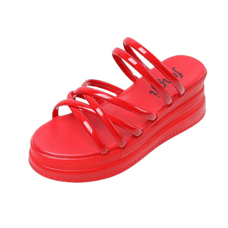

Летние новые сандалии женские маленькие размеры шлепанцы женские летние новые корейская версия одно слово толстая подошва два способа ношения прохладные римские туфли женские 40 красный
