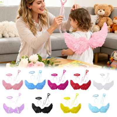 Kadınlar İçin Kostüm Seti Melek Tüyü Taç Cadı Süpürgesi Cadılar Bayramu Cosplay İçin