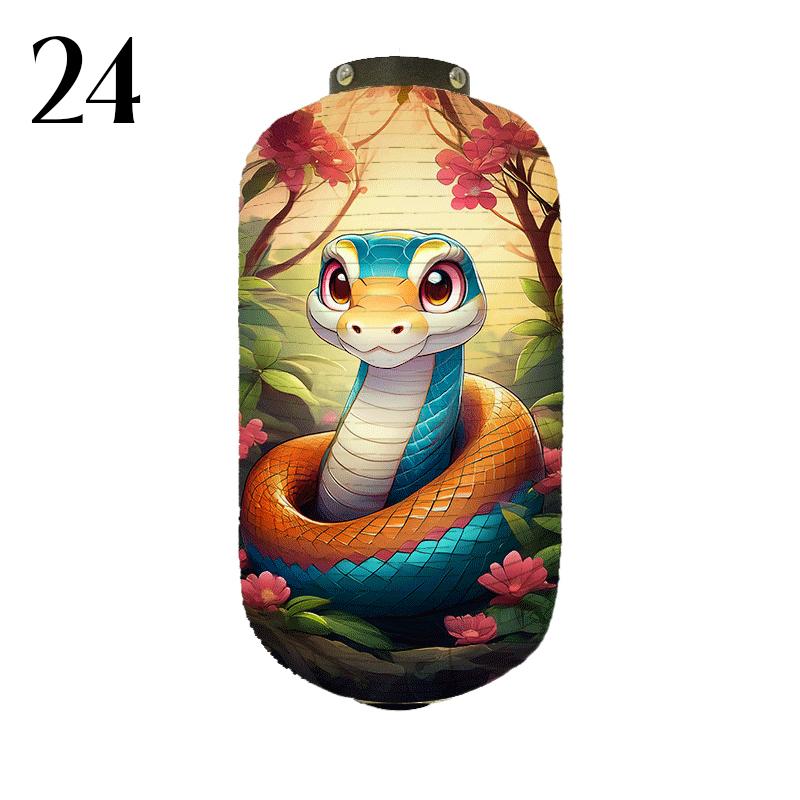Japanese Style Cloth Lantern New Year Festival Mascots Zodiac Snake Printed Lantern Sushi Shop Bistro Restaurant Decor Ornaments