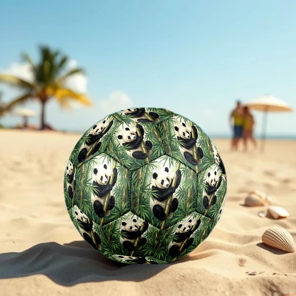 1pc Panda Bamboo Forest Theme Soccer Ball Football, Size 5, Lightweight PVC, Durable Outdoor Training Soccer Ball, Gift M61460