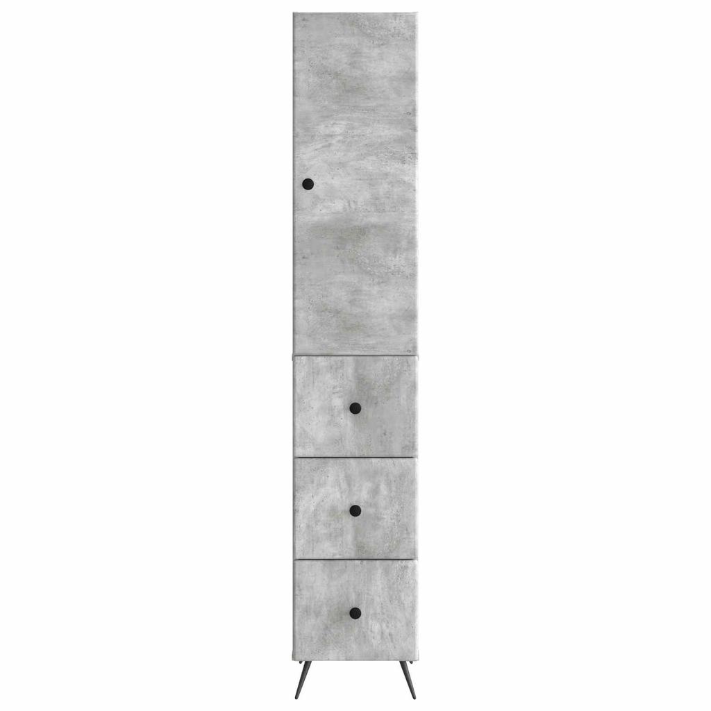 2 Piece Cabinet Set Concrete Grey 34.5 x 34.5 x 90 cm Engineered Wood