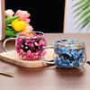 Shangqi Real Flower Double-Layer Glass Cup