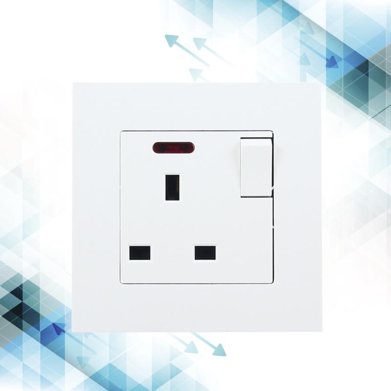 86 Type Panel Wall Power Socket Single Switched Power Socket UK Plug Socket