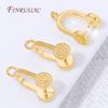 18K Gold Plated Pendants Pinch Clip Bail Clasp,Pendant Bail Connnector For Jewelry Making Supplies,DIY Necklace Accessorie