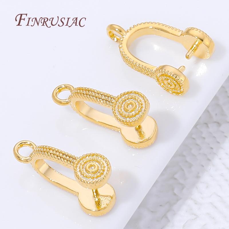 18K Gold Plated Pendants Pinch Clip Bail Clasp,Pendant Bail Connnector For Jewelry Making Supplies,DIY Necklace Accessorie