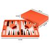 Backgammon de Luxe - ENGELHART - Prestige Kunstleder Orange & Braun - 18" Großformat - Harter Koffer - Marmorierte Figuren