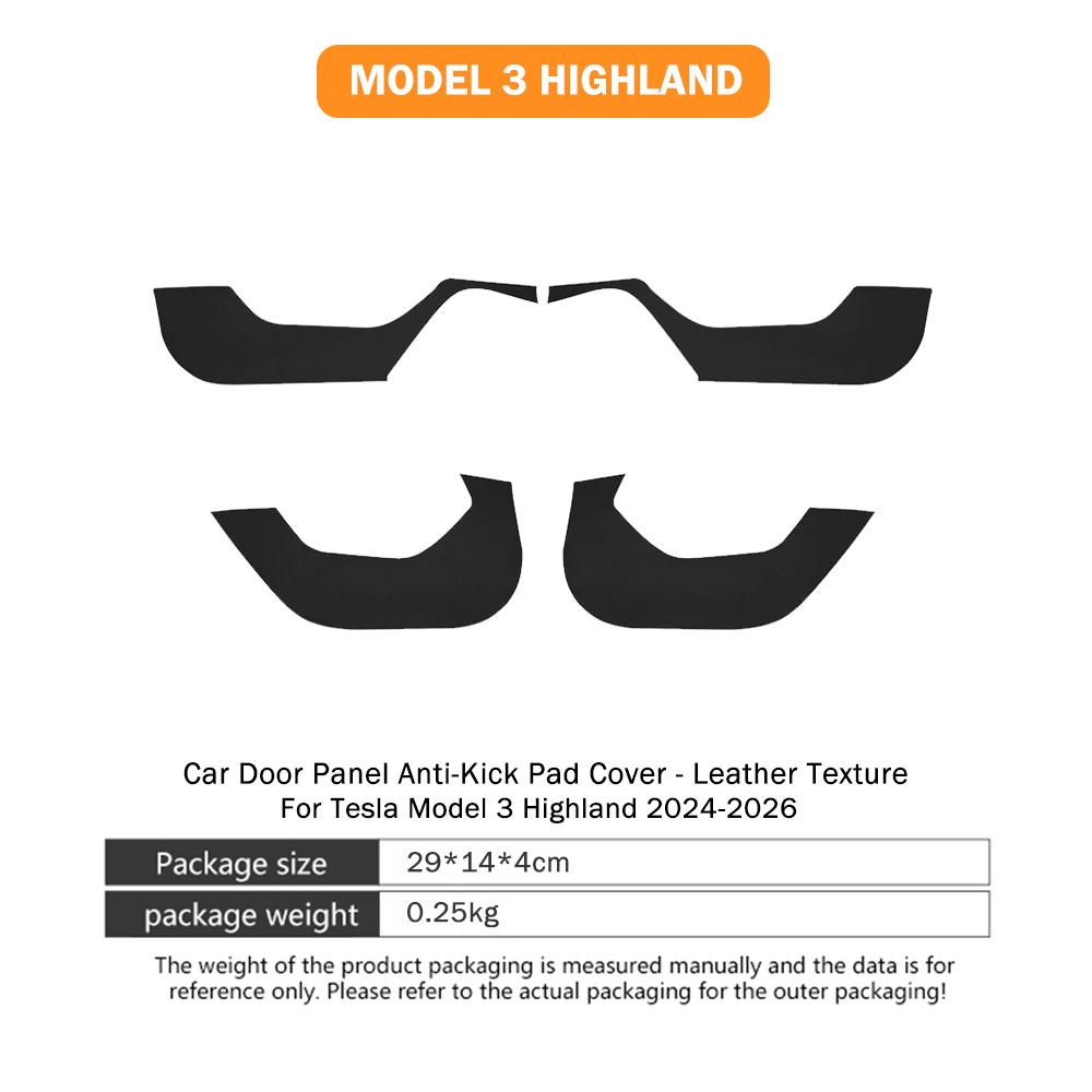 

For Tesla Model Y Juniper Car Door Anti-dirty Pad Model 3 Highland 2025 2026 4PCS Door Side Anti-scratch Protector Leather Mats