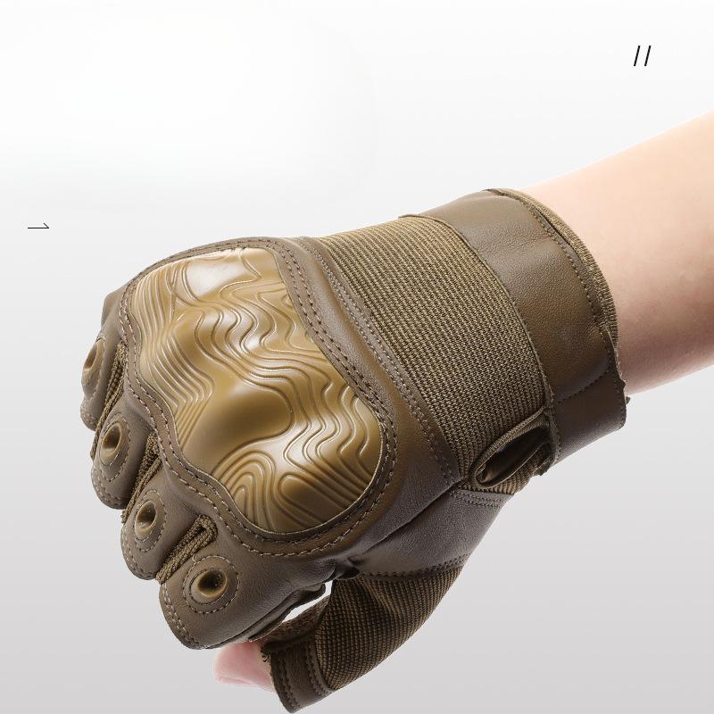 Outdoor Tactical Gloves for Men's Non Slip Shock Absorption Half Finger Hard Shell Protection Training Rock Climbing Cycling Military Fans Gloves