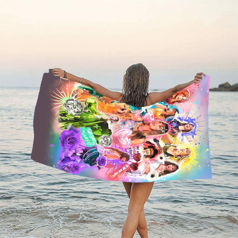1pc Taylor Swift2 Beach Towel, Beach and Seaside Swimming Pool Equipment, Fashion Pattern, Rectangular, Travel Essentials