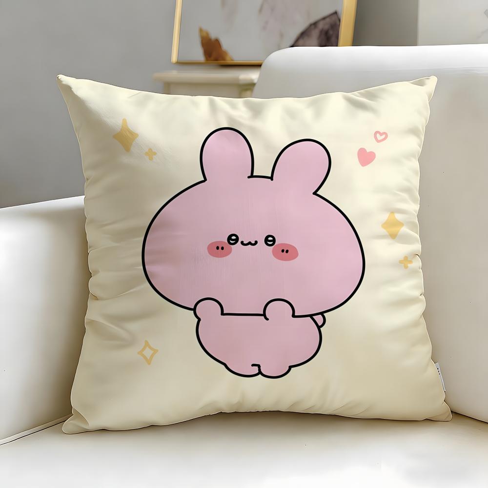 virtual character Asamimichaan Asleep Cushion Cover Soft & Easy-Wash Pillow Case – Versatile for Couch, Bed, Travel and Office