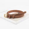 Korean Version of Retro Suede Matte Leather Women's Belt Versatile Ins Style Alloy Jeans Decorative Women's Slender Belt