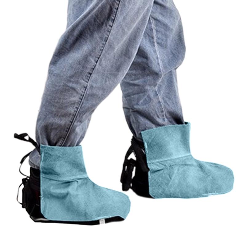 Professionelle Leder Schweißschuh-Schutzhüllen Hitzebeständig Abriebfest Schweißspritzer Schweißer Arbeits-Schuhüberzüge