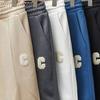Herren-Shorts mit Kordelzug in der Taille, einfarbig, lockere Passform, schnelltrocknende Sport-Shorts, knielange, gerade Hose