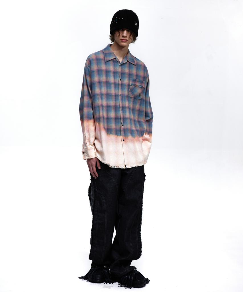 Aleseueseussi Incision Jacquard Mixed Pants - Black