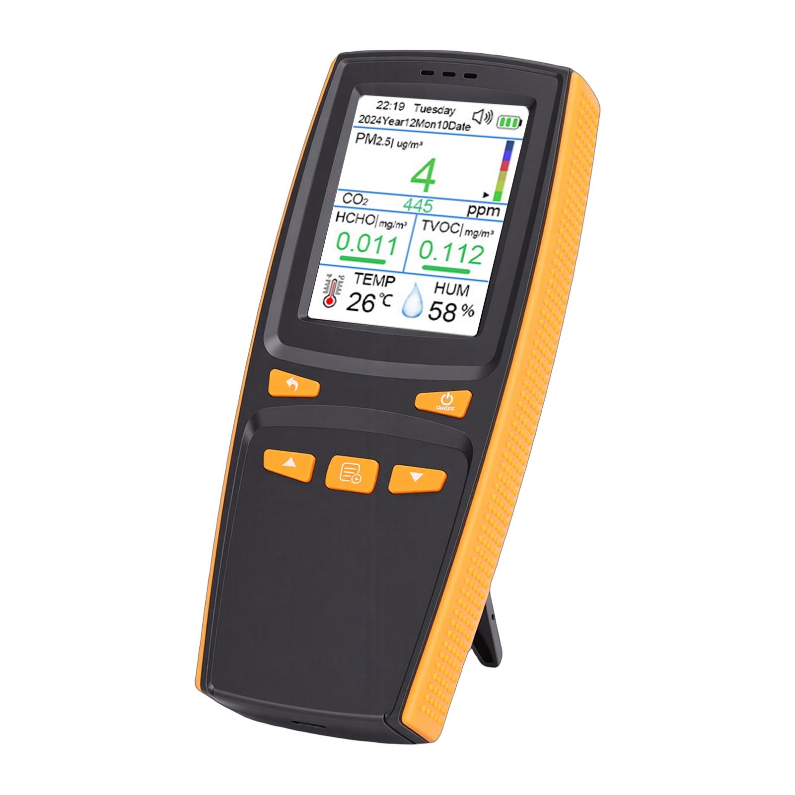 Luchtkwaliteitsmeter met Standaard Binnen 11-in-1 Real-Time Luchtmeter Tester CO2 Index PM1.0 PM2.5 PM10 TVOC HCHO