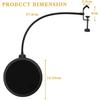 JUTOSU Microphone Pop Filter, Microphone Stand, Microphone Pop Guard, Microphone Filter, Double-Layered Pop Blocker, Pop Filter for Internet Tabletop