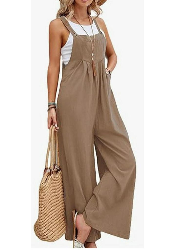 2025 European & American Women's Retro Casual Solid Color Overalls