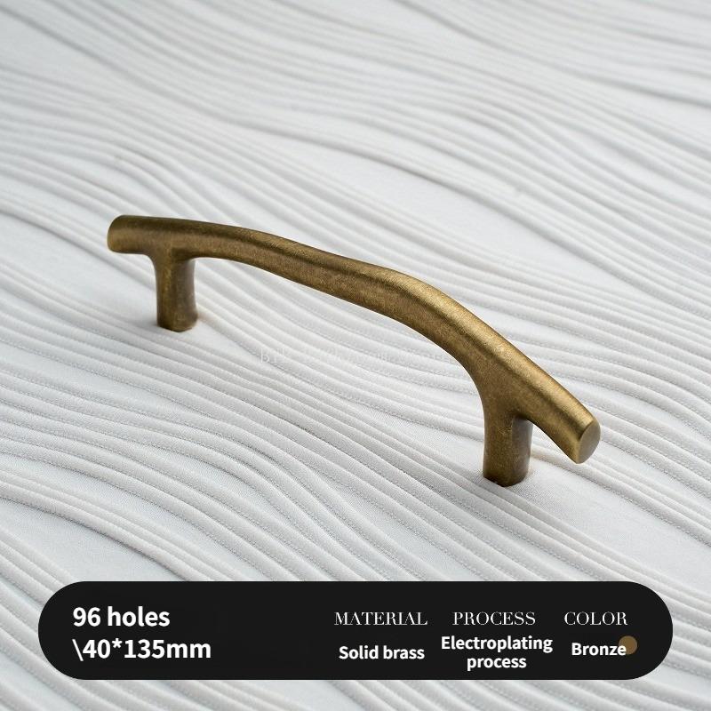 French Retro Brass Hardware Furniture Handles Wardrobe Drawers Shoe Cabinet Knob Creative Antique Bronze Wood Branch Door Pulls