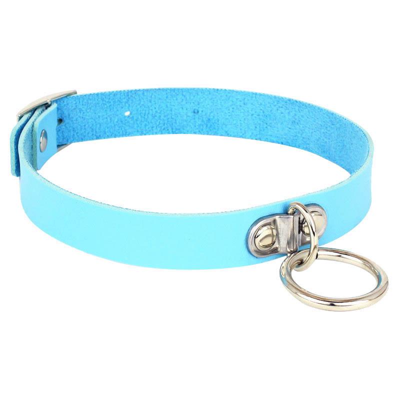 Bracelet-collier en cuir synthétique style punk Harajuku avec rivets et cadenas d'amour - Série Petit Diable japonaise et coréenne