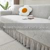 Ruffled Edge Universal Sofa Cover for Three-Seater, 2024 Model