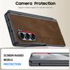 For Samsung Galaxy Z Fold 6 Phone Case With S Pen Holder, Hinge Protector and Screen Protector PU Leather Matte PC-Brown