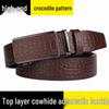 Men's Premium Crocodile Pattern Leather Automatic Belt