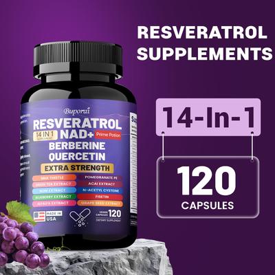Resveratrol NAD + Berberine,Quercetin - Neuroprotection, for Energy & Healthy