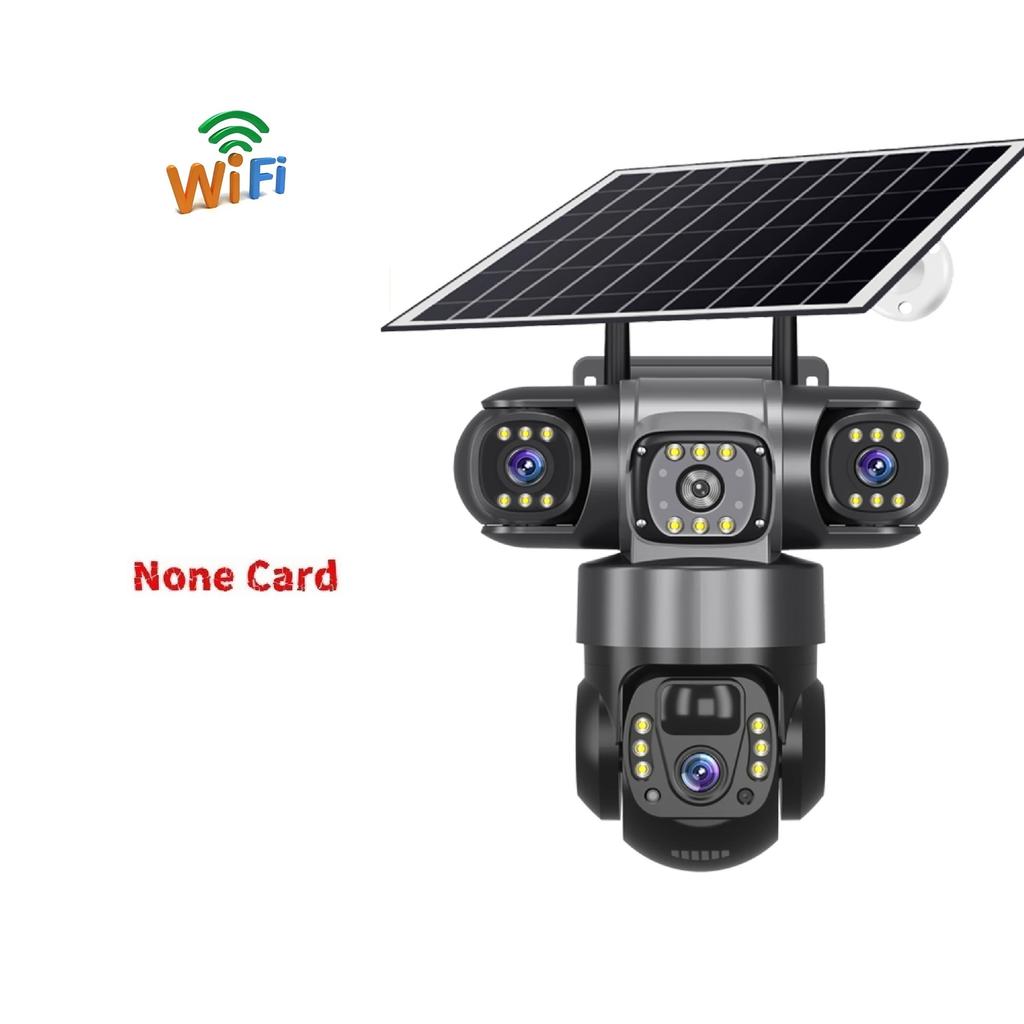 4G/WIFI Solar Camera 3 Lens 3 Screens Outdoor CCTV Waterproof Night Vision Two-Way Intercom Mobile Tracking IP Camera