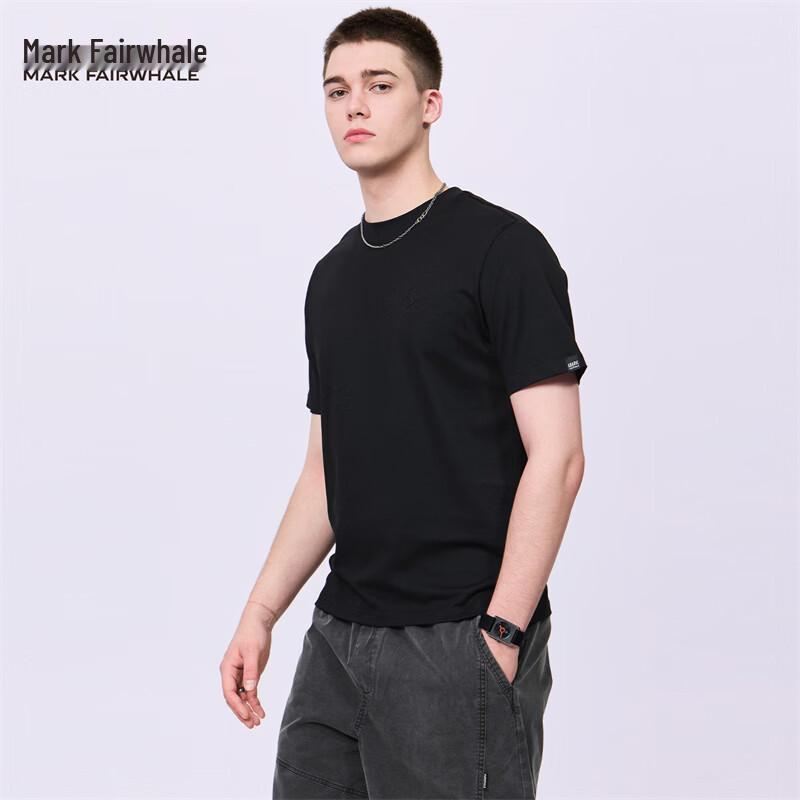 Mark Fairwhale Men s Applique Embroidery Cool-Feel Short Sleeve T-Shirt S