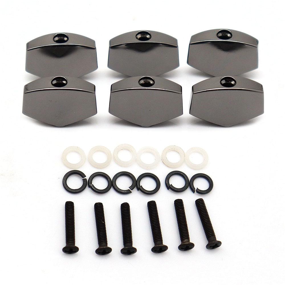 6pcs Guitar Tuners Machine Head Buttons Metal Tuning Key Square Buttons Head