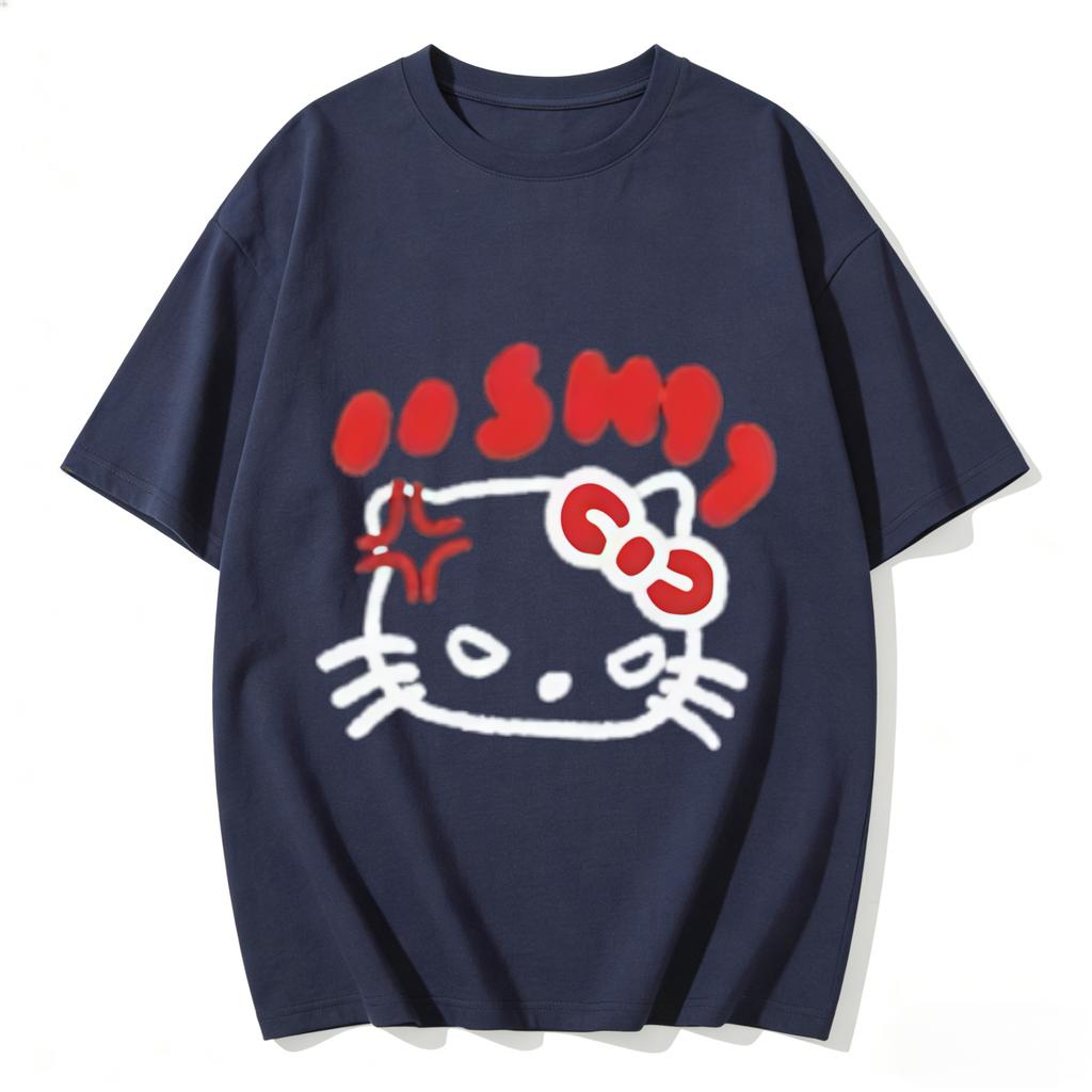 2026 Summer Trendy Cool Hello Kitty Graphic Couple Tshirts Streetwear Family Matching Parentchild Clothing for Unisex Women Kids
