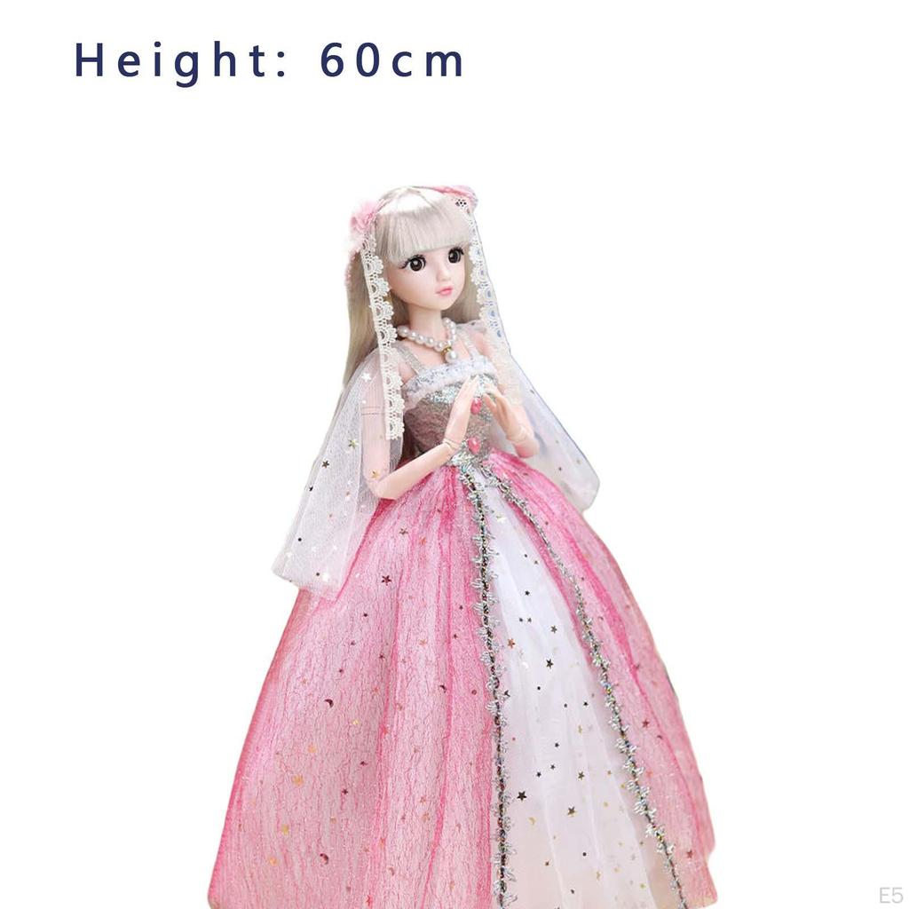 24 inch Ball Jointed Doll Princess with Clothes and Accessories Fashion BJD Dolls for Kids