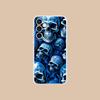 Silver Skull Clear Mobile Phone Case for Samsung Galaxy S25 S24 S23 S22 S21Plus FE Ultra Colorful Cover