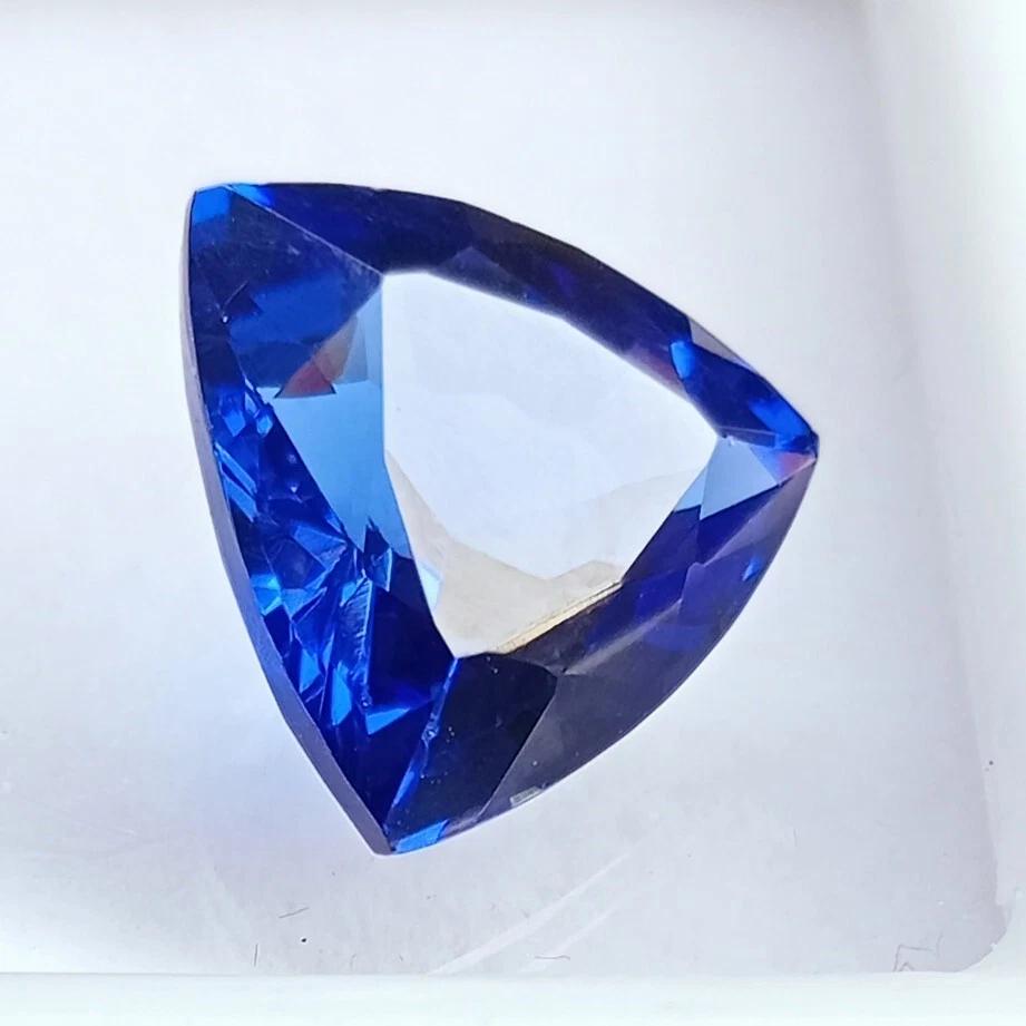 Beautiful Blue Sapphire Natural Trillion Cut 10-11 Ct Certified Loose Gemstone
