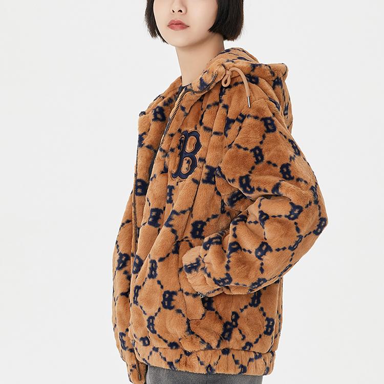 New MLB Velvet Jackets Unisex Beige Yellow 3AFDM0226-43BGS