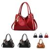 Stylish Soft Leather Mom Bag Large Capacity Trendy Handbag For Women In Wine Red Color