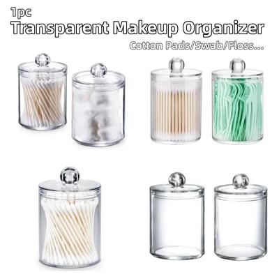 Organizator rotund de tampoane de bumbac cu capac Cutie de depozitare pentru tampon de machiaj Cutie mică cu ață dentară