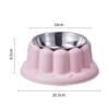 Stainless Steel Anti-Spill Cat Bowl with Chin Protection and Elevated Pudding Flower Design