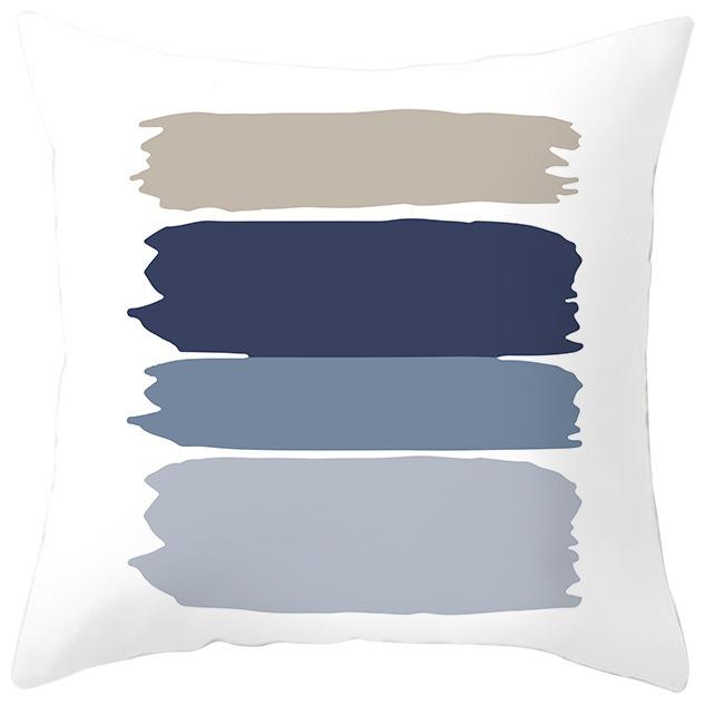 Nordic Blue Purple Abstract Geometric Printing Pattern Cushion Cover Home Living Room Sofa Decoration Square Pillow Pillow Cover
