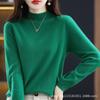 Autumn and winter new pure wool sweater women's semi-turtleneck first-line ready-to-wear wool sweater knitted sweater loose and thin bottoming shirt