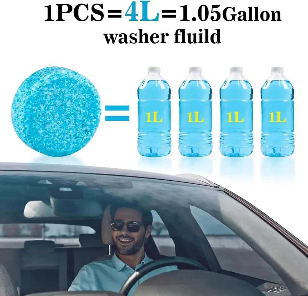 5/100PCS Upgraded Solid Cleaner Car Windscreen Cleaner Effervescent Tablet Auto Glass Cleaning Concentrated Tablets Detergent