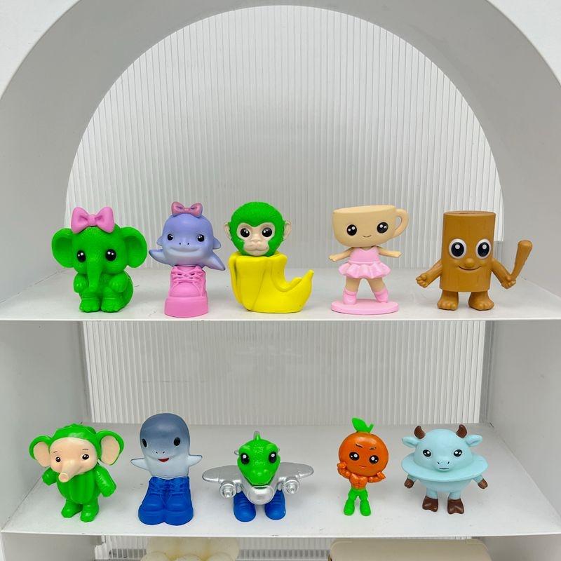 8pcs/set Italian Brainrot Ornament Desktop Ornament Tung Tung Tung Sahur Figure Home Decoration Tralalero Tralala Figurine