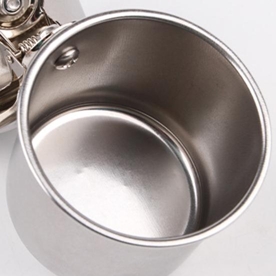 Bird Feed Can Cup with Clamp Stainless Steel Parrot Feeder Water Bowl Anti-Gnawing Easy