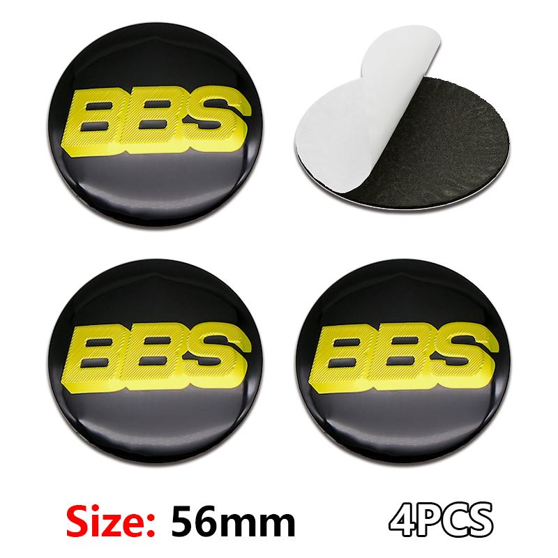 4 Stück 56+60mm Auto Radnabenabdeckung Aufkleber Felgenabdeckung Emblem Abzeichen modifiziertes Fahrzeuglabel Aufkleber Für bbs Reifenmittel Aufkleber
